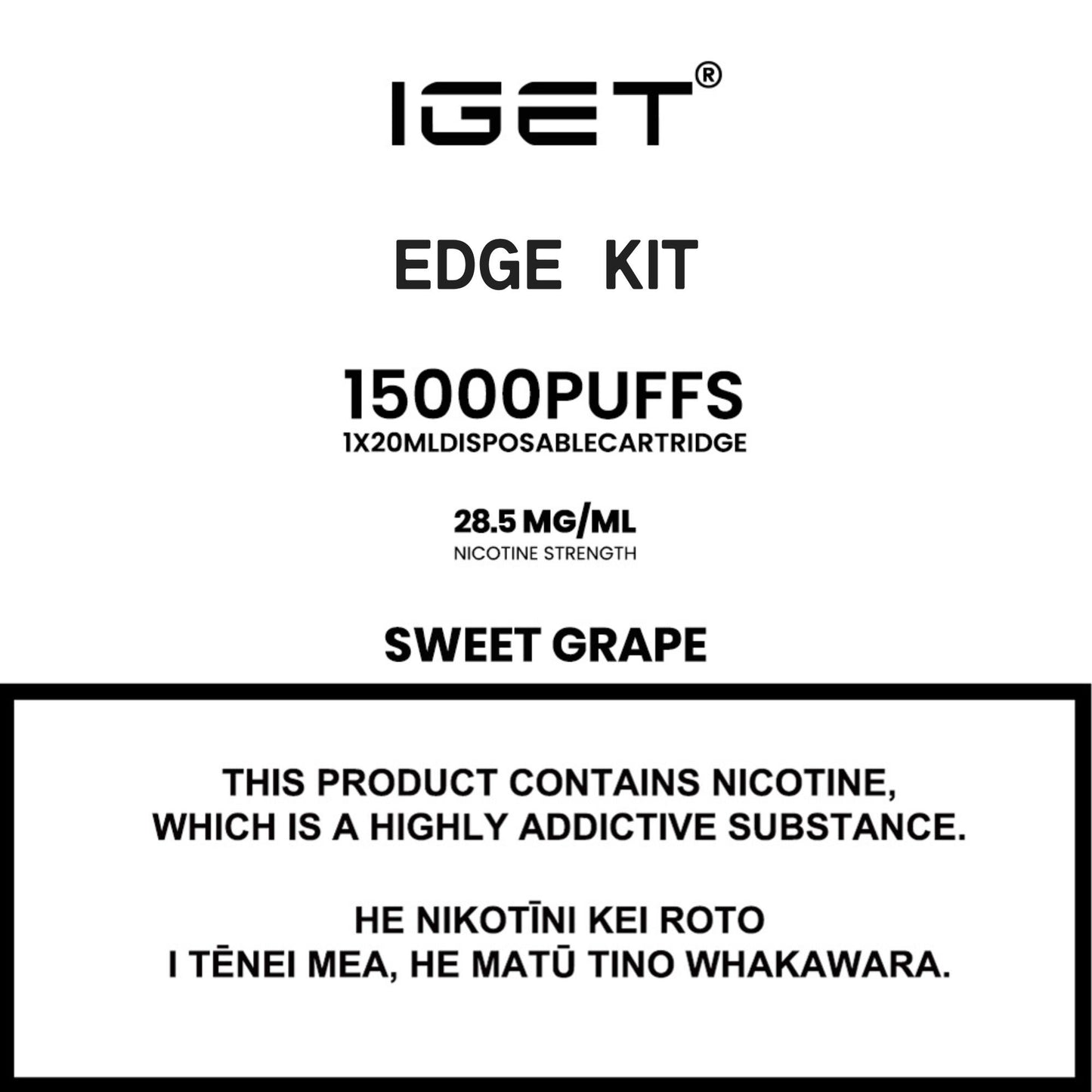 IGET Edge LP15000 Starter Kit
